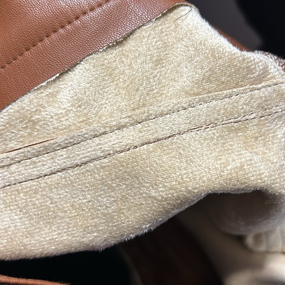 Zara Straight Leg Faux Leather Brown Pants with Thin Fleece Lining - size S - Picture 5 of 5